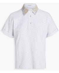 Brunello Cucinelli - Poloshirt aus baumwoll-piqué mit pailletten - Lyst