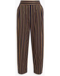 Palmer//Harding - Serenity Cropped Striped Cotton-poplin Tapered Pants - Lyst