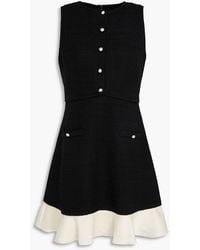 Sandro - Button-Embellished Cotton-Blend Tweed Mini Dress - Lyst