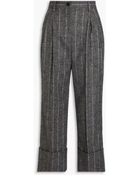 Dolce & Gabbana - Striped Wool-blend Flannel Straight-leg Pants - Lyst