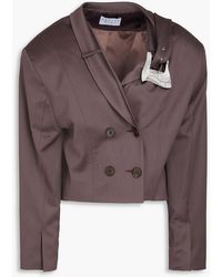 Poster Girl - Suzan Cropped Double-breasted Wool-blend Blazer - Lyst