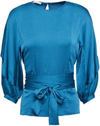 Maje Lavana Belted Top - Blue