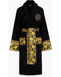 Versace - Embellished Cotton-terry Jacquard Robe - Lyst