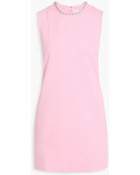 Area - Crystal-Embellished Cutout Stretch-Ponte Mini Dress - Lyst