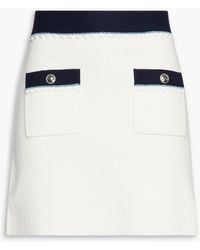 Maje - Button-embellished Cotton Mini Skirt - Lyst