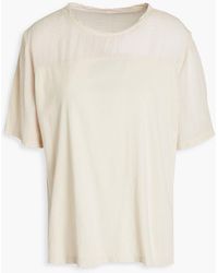 Raquel Allegra - Gauze-paneled Cotton-jersey T-shirt - Lyst