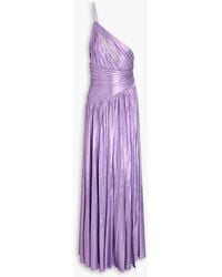 retroféte - Dara One-shoulder Metallic Lamé Gown - Lyst