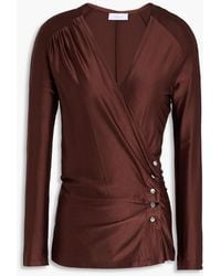 Rabanne - Satin-jersey Wrap Blouse - Lyst