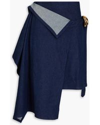 JW Anderson - Appliquéd Layered Denim Mini Skirt - Lyst