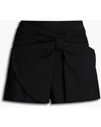 RED Valentino - Bow-embellished Twill Shorts - Lyst