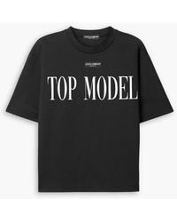 Dolce & Gabbana - T-shirt aus jersey aus einer baumwollmischung mit print und applikationen - Lyst