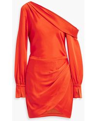 Jonathan Simkhai - Cameron One-shoulder Draped Mini Dress - Lyst