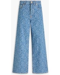 Ganni - High-Rise Wide-Leg Jeans - Lyst