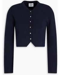 Claudie Pierlot - Cropped Ribbed Cotton-blend Cardigan - Lyst