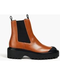 Tory Burch - Lug Two-tone Leather Chelsea Boots - Lyst
