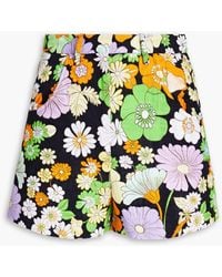 Maje - Floral-print Cotton Shorts - Lyst