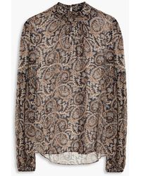 Veronica Beard - Keste bluse aus seiden-georgette mit paisley-print und raffung - Lyst