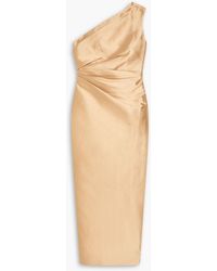 Solace London - Kira One-Shoulder Satin-Twill Maxi Dress - Lyst