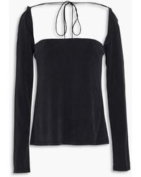 Tibi - Convertible Washed Cupro-blend Jersey Top - Lyst