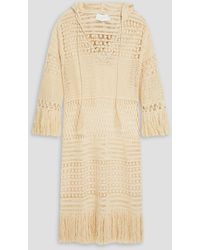 Zimmermann - Fringed Crocheted Cotton-blend Hooded Mini Dress - Lyst