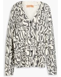 Stine Goya - Printed Ribbed-Knit Cardigan - Lyst