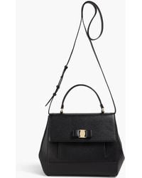 Ferragamo - Bow-detailed Pebbled-leather Tote - Lyst