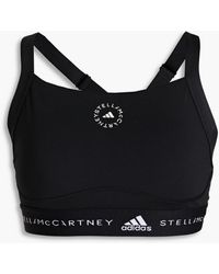 adidas By Stella McCartney - Sport-bh aus stretch-material mit logoprint und cut-outs - Lyst