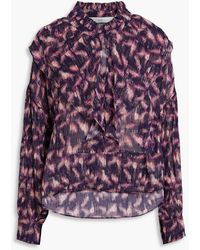 IRO - Tchami Ruffled Printed Fil Coupé Georgette Blouse - Lyst