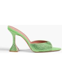 AMINA MUADDI - Caroline Crystal-Embellished Suede Mules - Lyst