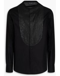 Emporio Armani - Paneled Cotton-poplin Shirt - Lyst