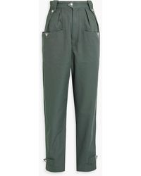 Isabel Marant - Pulcie Suede-trimmed Cotton Tapered Pants - Lyst