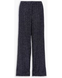 Alessandra Rich - Sequin-Embellished Metallic Tweed Straight-Leg Pants - Lyst