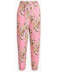 Emilio Pucci - Printed French Cotton-terry Track Pants - Lyst