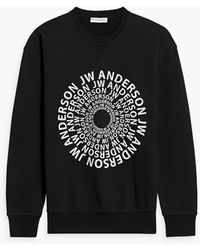 JW Anderson - Embroidered French Cotton-terry Sweatshirt - Lyst