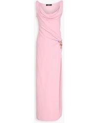 Versace - Wrap-Effect Embellished Silk-Cady Gown - Lyst