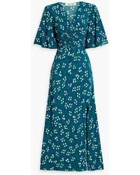 Diane von Furstenberg - Bessie Twisted Printed Crepe Midi Dress - Lyst