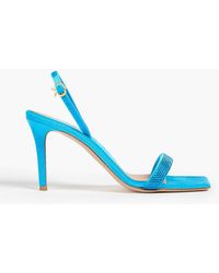 Gianvito Rossi - Britney 85 Crystal-embellished Chenille Slingback Sandals - Lyst