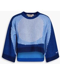 Marni - Asymmetric Color-block Cotton Sweater - Lyst
