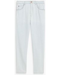 Brunello Cucinelli - Bead-Embellished High-Rise Tapered Jeans - Lyst