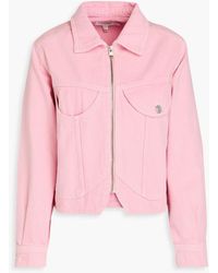FRAME - Cropped Denim Jacket - Lyst