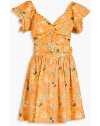 Solid & Striped - The Renata Cutout Floral-print Linen-blend Mini Dress - Lyst