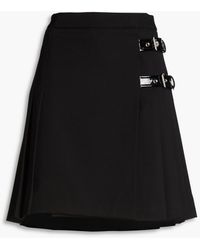 Moschino - Pleated Grain De Poudre Wool Mini Wrap Skirt - Lyst