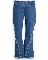 Marques'Almeida - Frayed Studded Mid-rise Kick-flare Jeans - Lyst