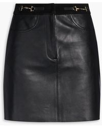 Maje - Suede-trimmed Leather Mini Skirt - Lyst