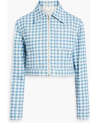 Emilia Wickstead - Ignis Cropped Gingham Cotton-twill Jacket - Lyst