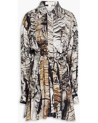 Matériel - Bark Pleated Printed Cupro-blend Jacquard Shirt - Lyst