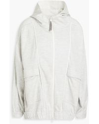 Brunello Cucinelli - Bead-embellished French Cotton-blend Terry Zip-up Hoodie - Lyst