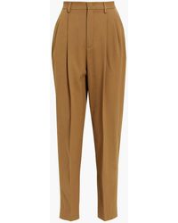 RED Valentino - Pleated Cotton And Wool-blend Twill Tapered Pants - Lyst