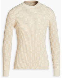 Jacquemus - La Maille Slim-fit Checked Ribbed Cotton-blend Sweater - Lyst