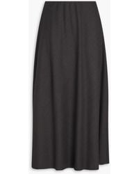 Brunello Cucinelli - Wool-Blend Twill Midi Skirt - Lyst